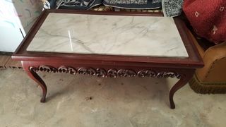 Mesa vintage restaurada, centro de salón