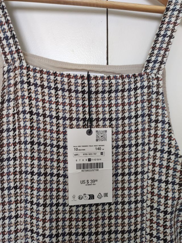 Vestido de peito de menina Zara T10