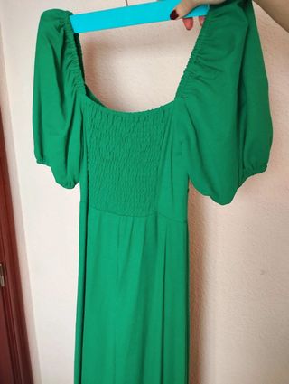 Vestido largo verde esmeralda