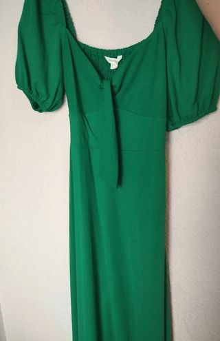 Vestido largo verde esmeralda