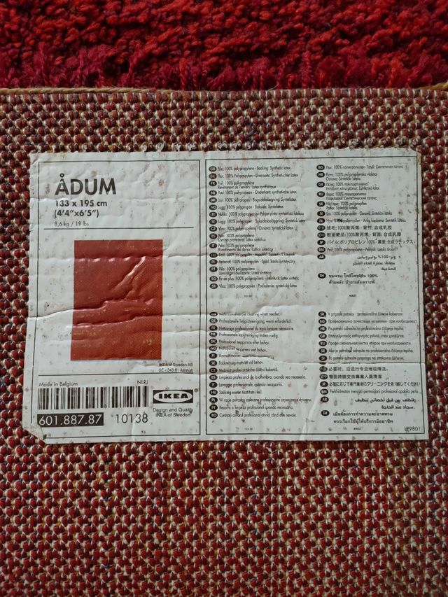 Alfombra Adum Ikea 1,33X1,95cm.