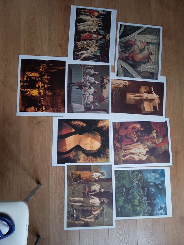 Colección 9 láminas pinturas famosas