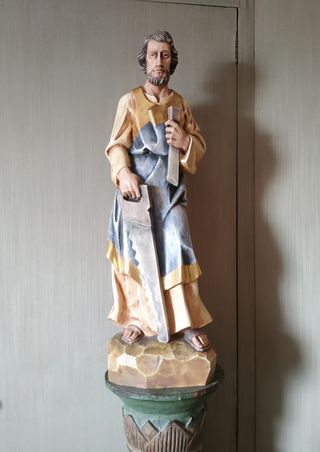 64 CM/ TALLA DE MADERA SAN JOSÉ CARPINTERO