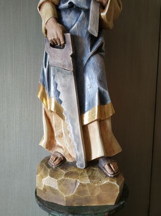 64 CM/ TALLA DE MADERA SAN JOSÉ CARPINTERO