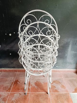 4 sillas hierro vintage