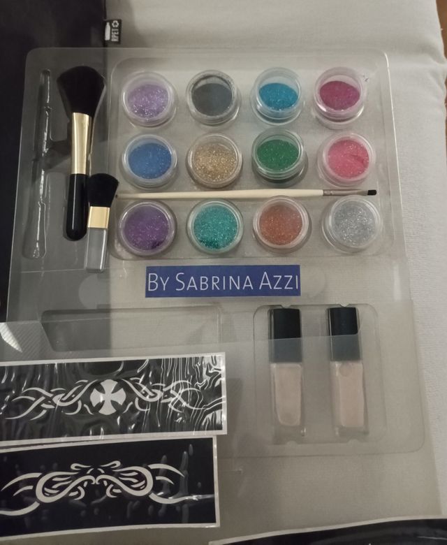 Kit plantillas decorativas con
purpurinas colores