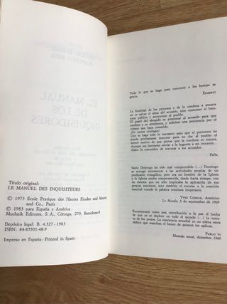 EL MANUAL DE LOS INQUISIDORES - EIMERIC Y PEÑA