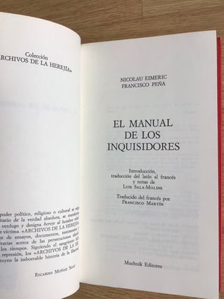 EL MANUAL DE LOS INQUISIDORES - EIMERIC Y PEÑA