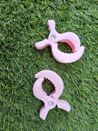 Pinzas para cochecito bebe rosa