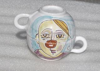 VINTAGE CERAMICA DOPPIA TAZZA CLOWN