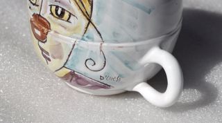 VINTAGE CERAMICA DOPPIA TAZZA CLOWN