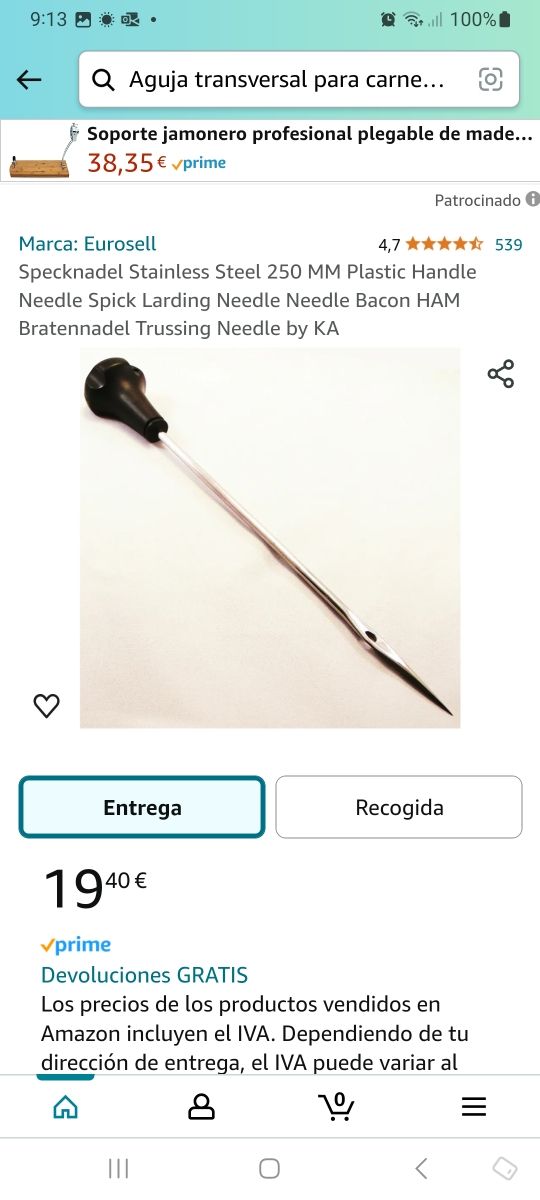 Aguja carne Speck Needle