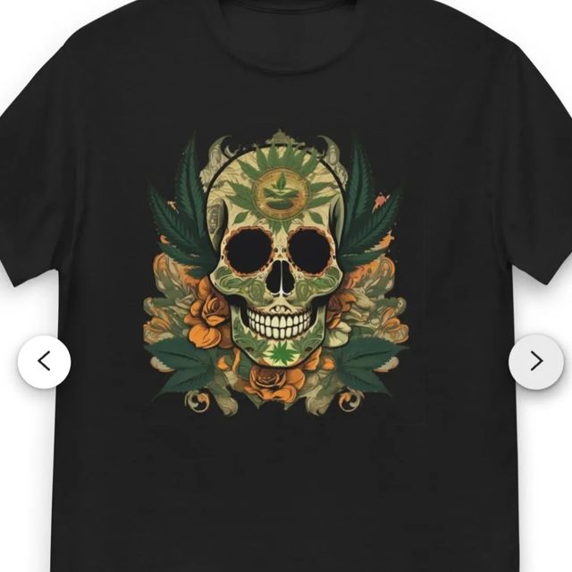 Camiseta skull and flower