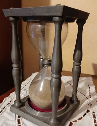 Antica Grande clessidra in peltro..