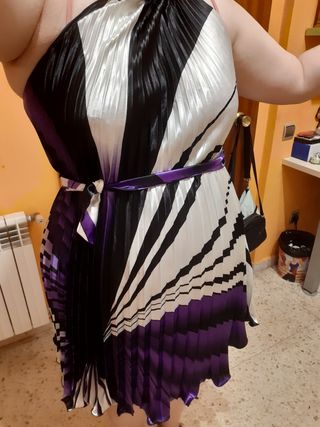 Vestido plisado estampado