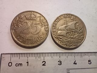 Monedas 25 cts España año 1925