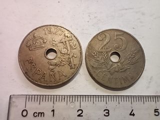 Monedas 25 cts España año 1927