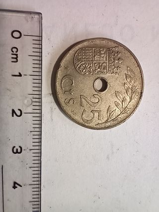 Monedas 25 cts España año 1937 falange