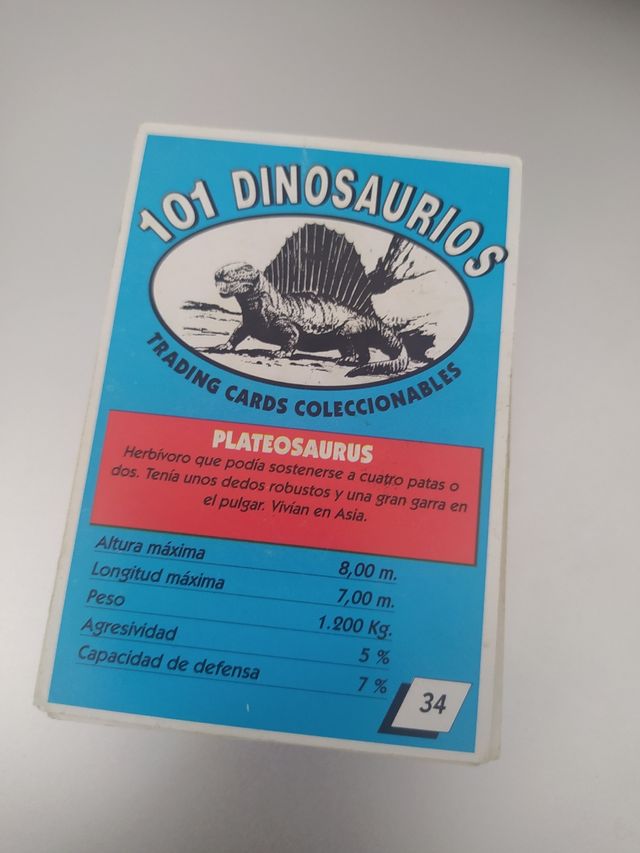 Cartas 101 dinosaurios