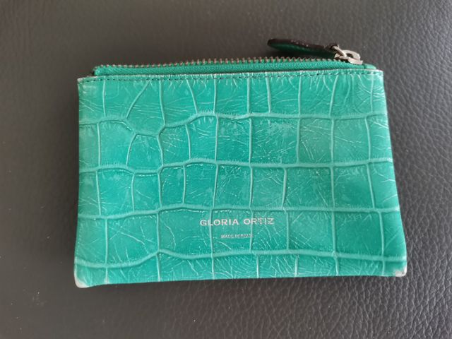 Portafoglio Gloria Ortiz, in pelle, turchese