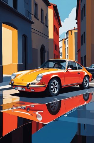 immagine artistica digitale Porsche 911