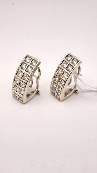 Pendientes de Oro 18K Blanco con Diamantes