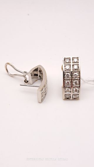 Pendientes de Oro 18K Blanco con Diamantes