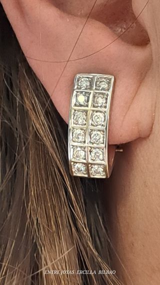 Pendientes de Oro 18K Blanco con Diamantes