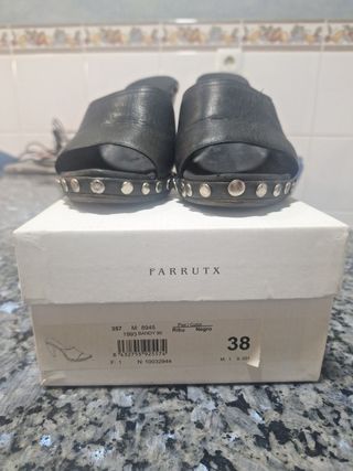 Sandalias negras piel Farrutx