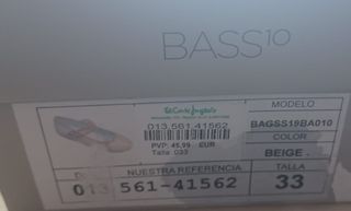 ZAPATO Nº33 COMUNION NIÑA BASS10 BEIGE