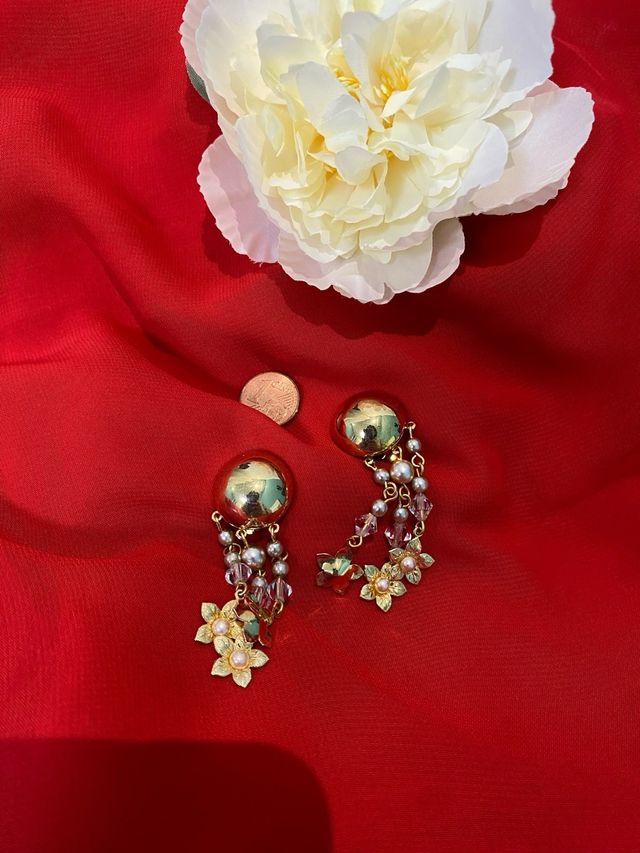 Orecchini vintage hipoalergénicos dorado elegante