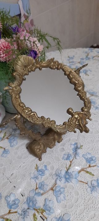 Espejo antiguo basculante francés en bronce