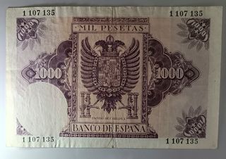 Billete España 1000 pesetas oct-1940 Carlos I