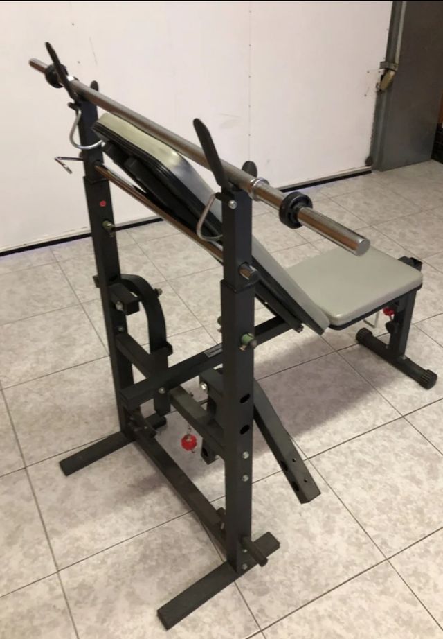 Barra y discos musculación