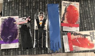 Varios fiesta de epoca - Guantes, diadema, tirante