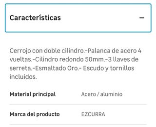 CERROJO SEGURIDAD SOBREPONER EZCURRA