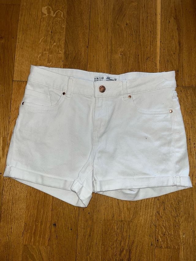 Pantalon corto vaquero blanco