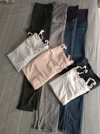 4 pantalones de maternidad elásticos