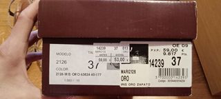 Zapatos dorados fiesta N37 con bolso