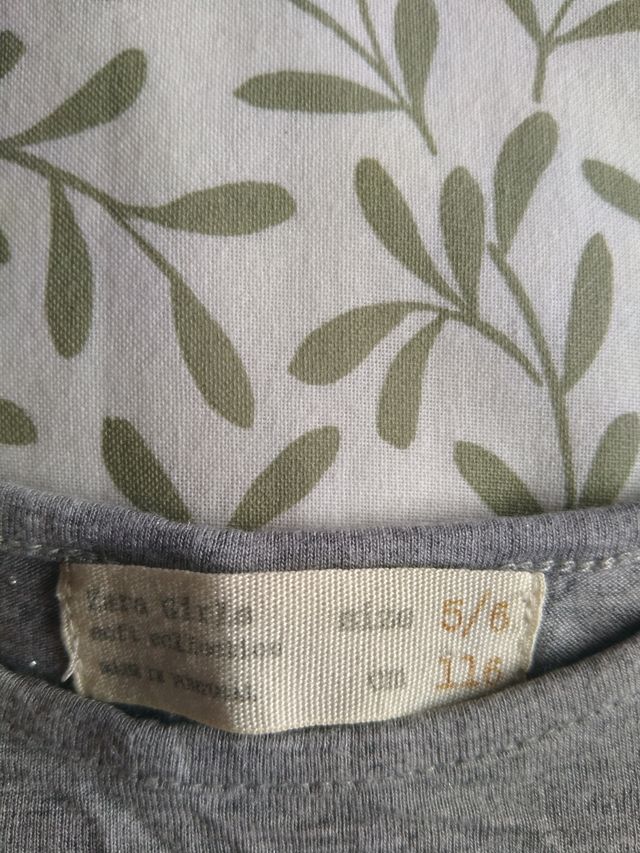 Jersey manga larga gris niñas Zara
