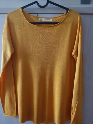 Jersey fino mujer mostaza