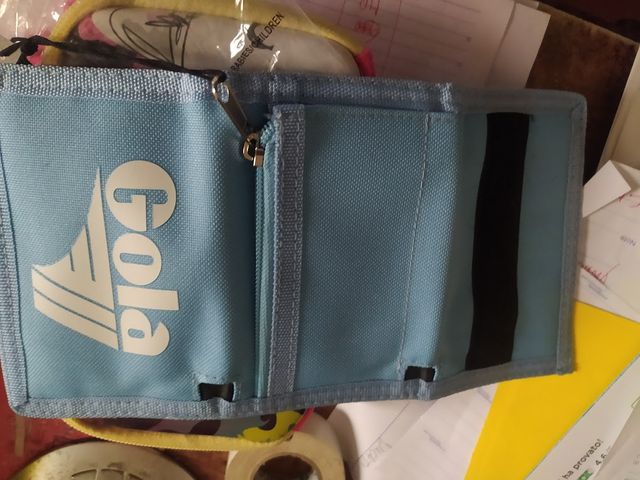 portafoglio in tessuto GOLA azzurro apribile