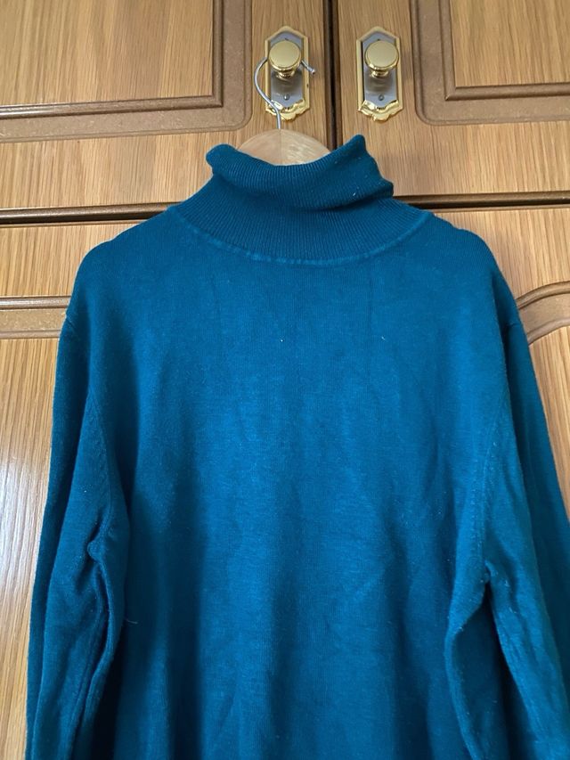 Jersey cuello vuelto Turquesa