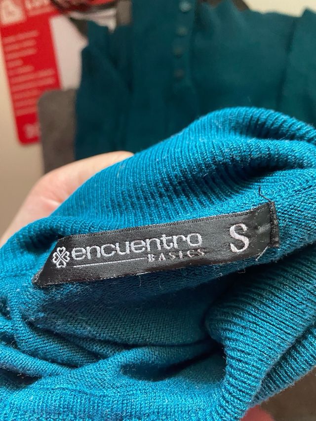 Jersey cuello vuelto Turquesa