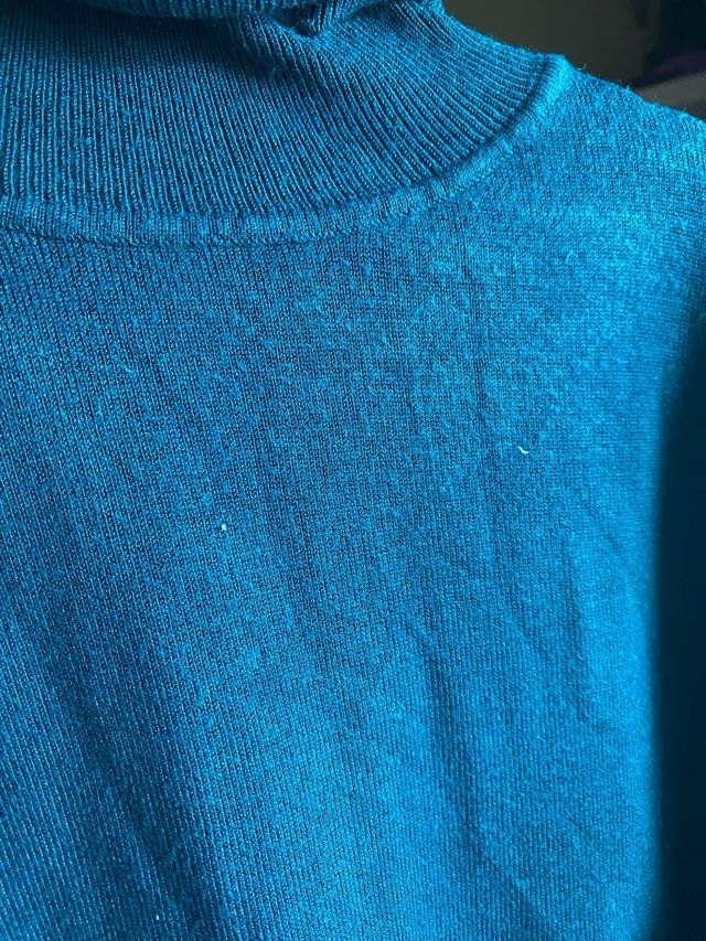 Jersey cuello vuelto Turquesa