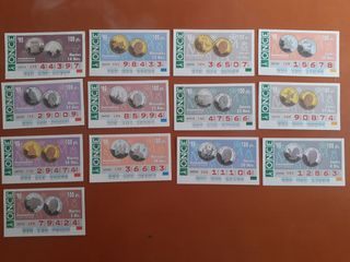 Monedas conmemorativas cupones ONCE