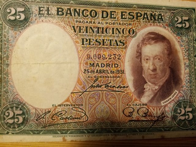 billetes de 25 pesetas