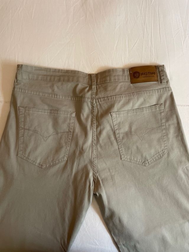 Pantaloni da uomo beige cachi estate L cotone
