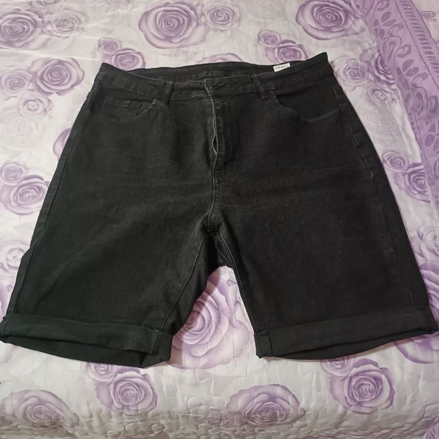 Pantalone corto jeans donna grigio