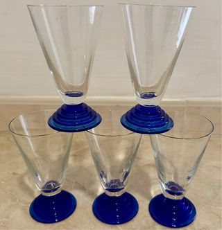 5 calici vino cristallo